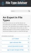 How filetypeadvisor.com looks like on a mobile device such as an iPhone.