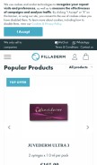 How filladerm.com looks like on a mobile device such as an iPhone.