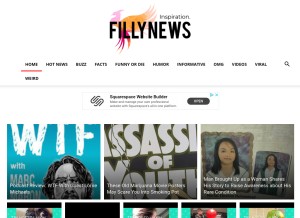 How fillynews.com looks like on a tablet such as an iPad.
