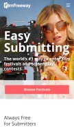 How filmfreeway.com looks like on a mobile device such as an iPhone.