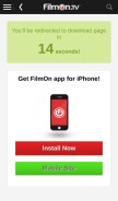 How filmon.com looks like on a mobile device such as an iPhone.