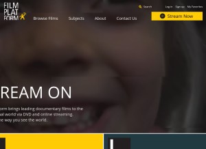 How filmplatform.net looks like on a tablet such as an iPad.