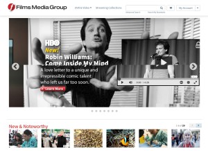 How films.com looks like on a tablet such as an iPad.