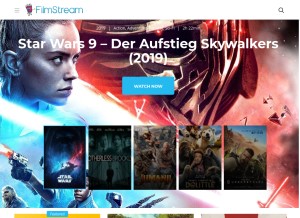 How filmstream.cc looks like on a tablet such as an iPad.