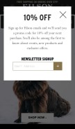 How filson.com looks like on a mobile device such as an iPhone.