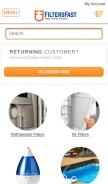 How filtersfast.com looks like on a mobile device such as an iPhone.