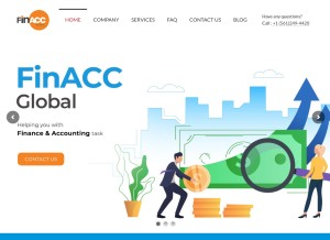 How finaccglobal.com looks like on a tablet such as an iPad.