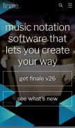 How finalemusic.com looks like on a mobile device such as an iPhone.