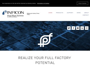 How finalphasesystems.com looks like on a tablet such as an iPad.