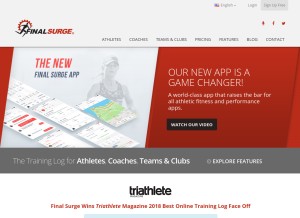 How finalsurge.com looks like on a tablet such as an iPad.