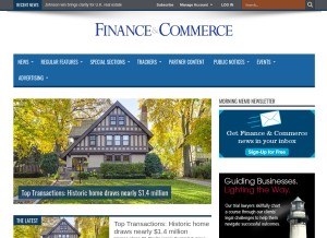 How finance-commerce.com looks like on a tablet such as an iPad.