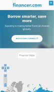 How financer.com looks like on a mobile device such as an iPhone.