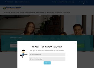 How financeseva.com looks like on a tablet such as an iPad.