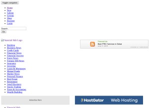 How financial-hub.net looks like on a tablet such as an iPad.