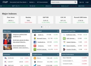 How financialmodelingprep.com looks like on a tablet such as an iPad.