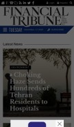 How financialtribune.com looks like on a mobile device such as an iPhone.