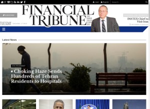 How financialtribune.com looks like on a tablet such as an iPad.