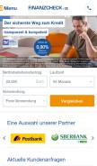 How finanzcheck.de looks like on a mobile device such as an iPhone.