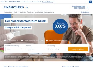 How finanzcheck.de looks like on a tablet such as an iPad.