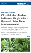 How finanzen.at looks like on a mobile device such as an iPhone.