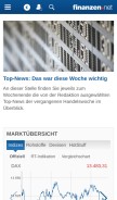 How finanzen.net looks like on a mobile device such as an iPhone.