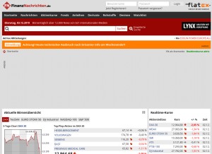 How finanznachrichten.de looks like on a tablet such as an iPad.