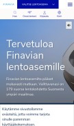 How finavia.fi looks like on a mobile device such as an iPhone.
