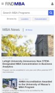 How find-mba.com looks like on a mobile device such as an iPhone.