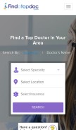 How findatopdoc.com looks like on a mobile device such as an iPhone.