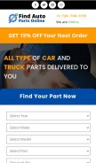How findautopartsonline.com looks like on a mobile device such as an iPhone.