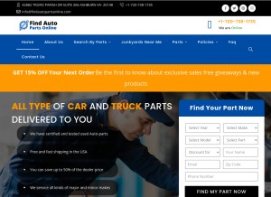 How findautopartsonline.com looks like on a tablet such as an iPad.