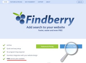 How findberry.com looks like on a tablet such as an iPad.