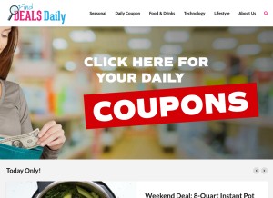 How finddealsdaily.com looks like on a tablet such as an iPad.