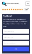 How findemailaddress.co looks like on a mobile device such as an iPhone.