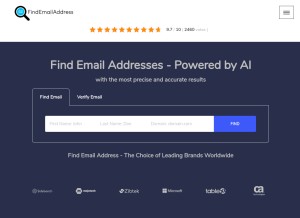 How findemailaddress.co looks like on a tablet such as an iPad.