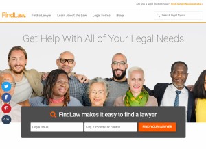 How findlaw.com looks like on a tablet such as an iPad.