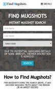How findmugshots.com looks like on a mobile device such as an iPhone.
