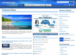How findmysoft.com looks like on a tablet such as an iPad.