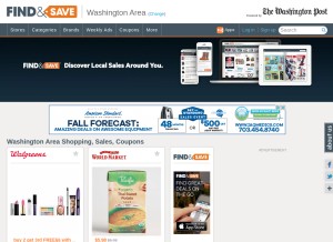 How findnsave.com looks like on a tablet such as an iPad.