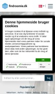How findroomie.dk looks like on a mobile device such as an iPhone.