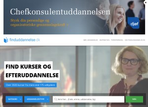 How finduddannelse.dk looks like on a tablet such as an iPad.