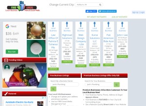 How finduslocal.com looks like on a tablet such as an iPad.