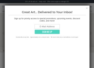 How fineartamerica.com looks like on a tablet such as an iPad.