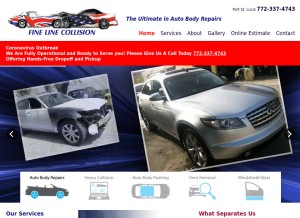 How finelineportstlucie.com looks like on a tablet such as an iPad.