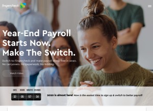 How fingercheck.com looks like on a tablet such as an iPad.