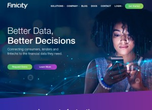 How finicity.com looks like on a tablet such as an iPad.