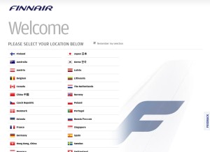 How finnair.com looks like on a tablet such as an iPad.