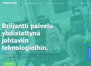 How finnchat.com looks like on a tablet such as an iPad.