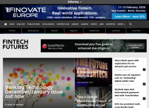 How fintechfutures.com looks like on a tablet such as an iPad.