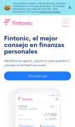 How fintonic.mx looks like on a mobile device such as an iPhone.